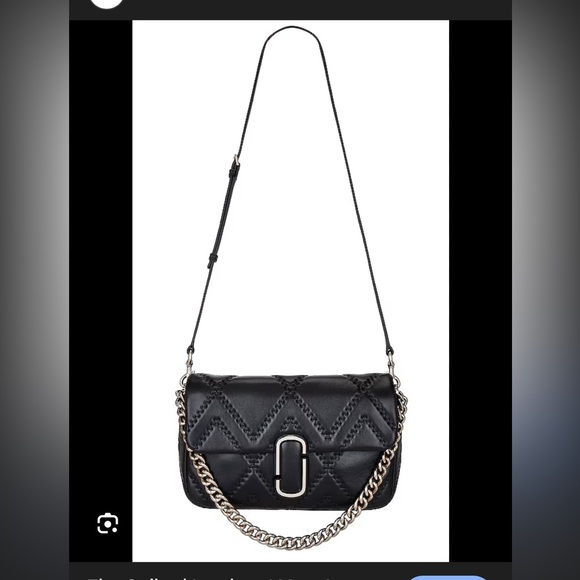 Marc Jacobs J Marc Black Quilted Mini Shulder/Crossbody Bag with Silver Chain - Picture 2 of 11